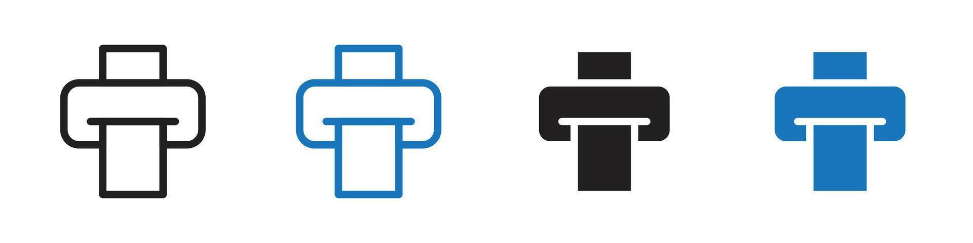Printer iocn set outline vector