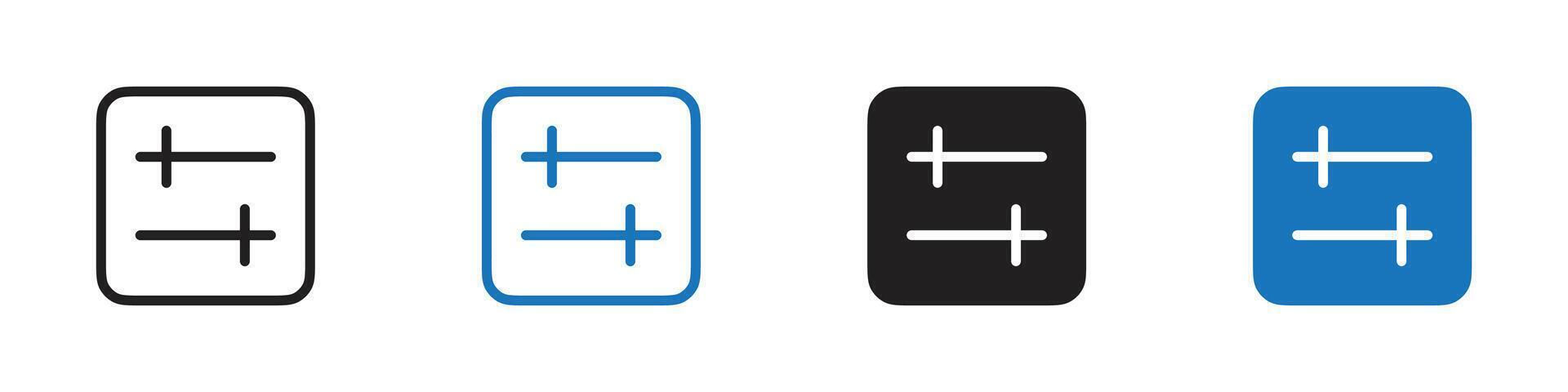 Setting icon set outline vector