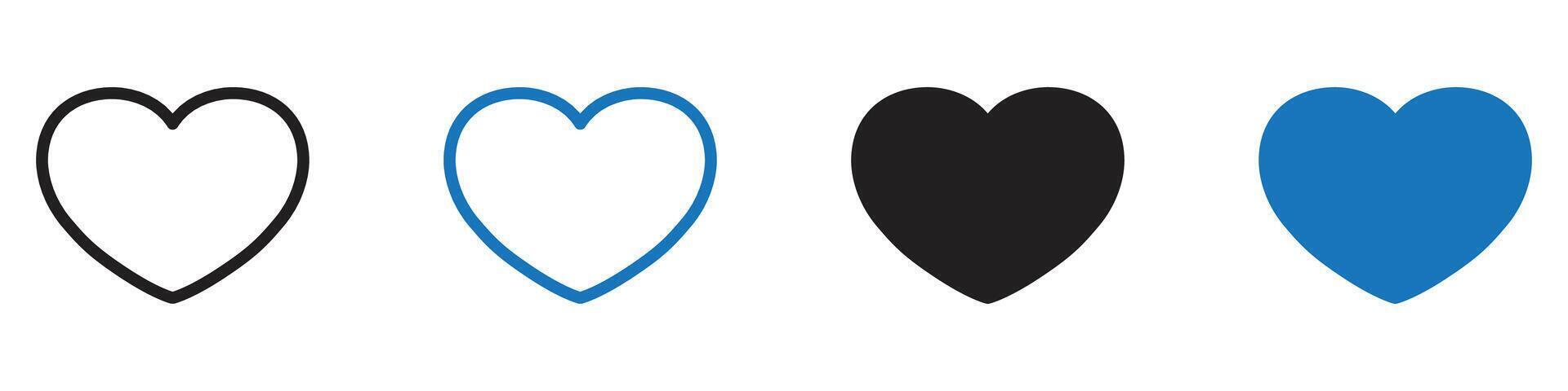 Love icon set outline vector