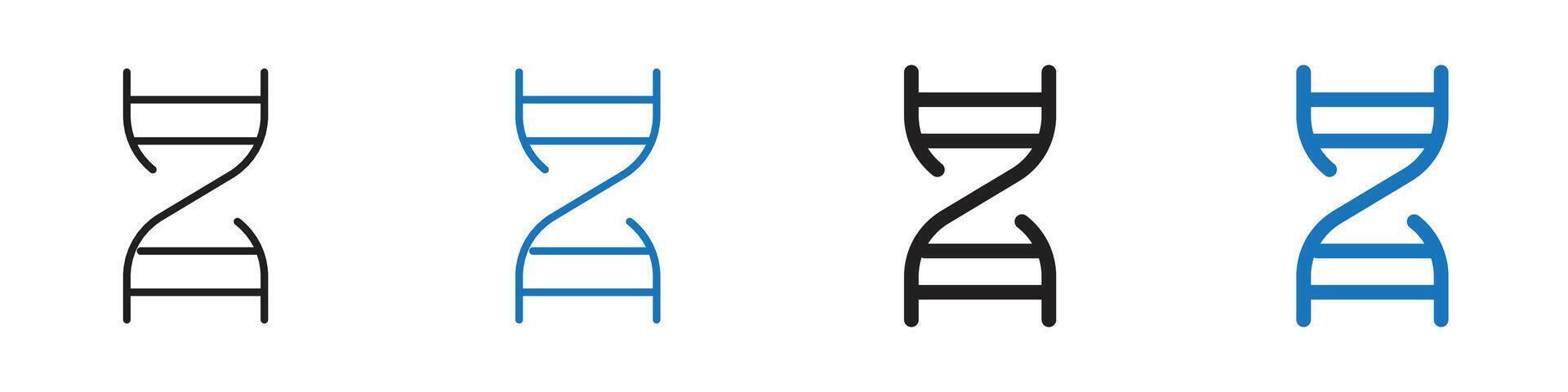 DNA icon set outline vector