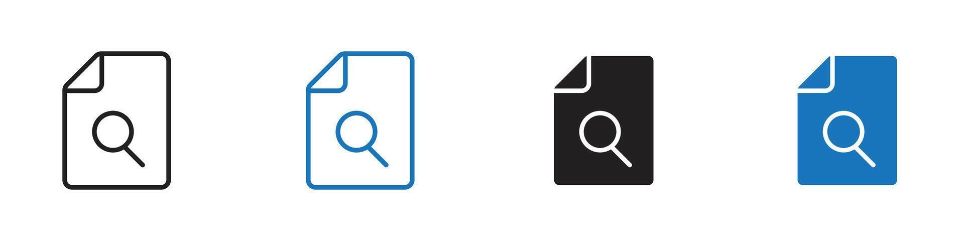 File search icon set outline 49663809 Vector Art at Vecteezy