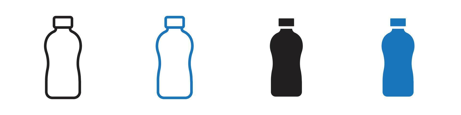 Bottle icon set outline vector