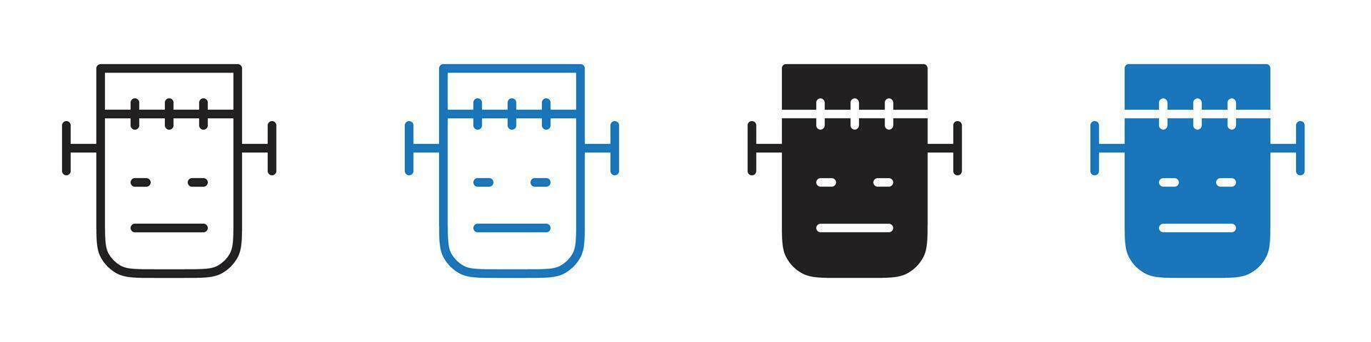 Robot icon set outline vector