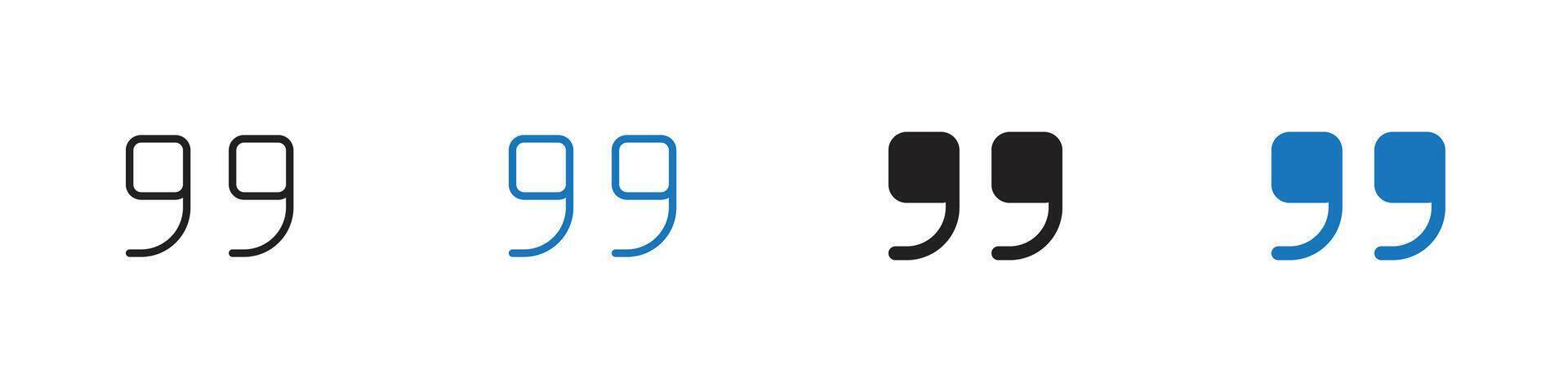 Quote icon set outline vector