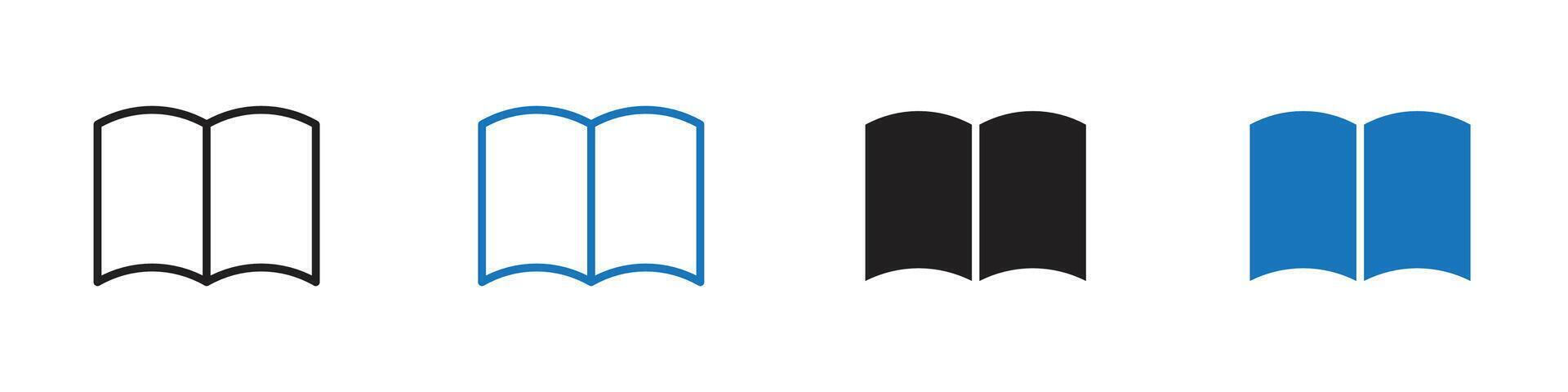 Book icon set outline vector