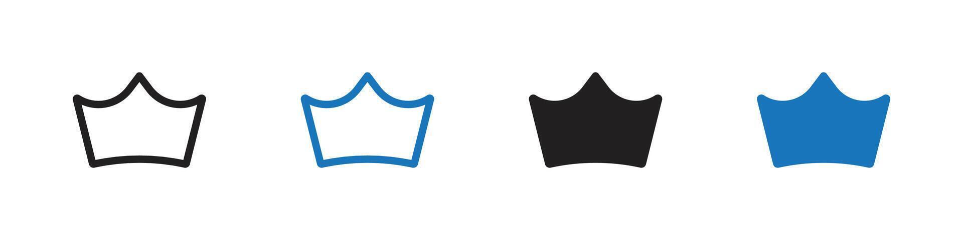 Crown icon set outline vector