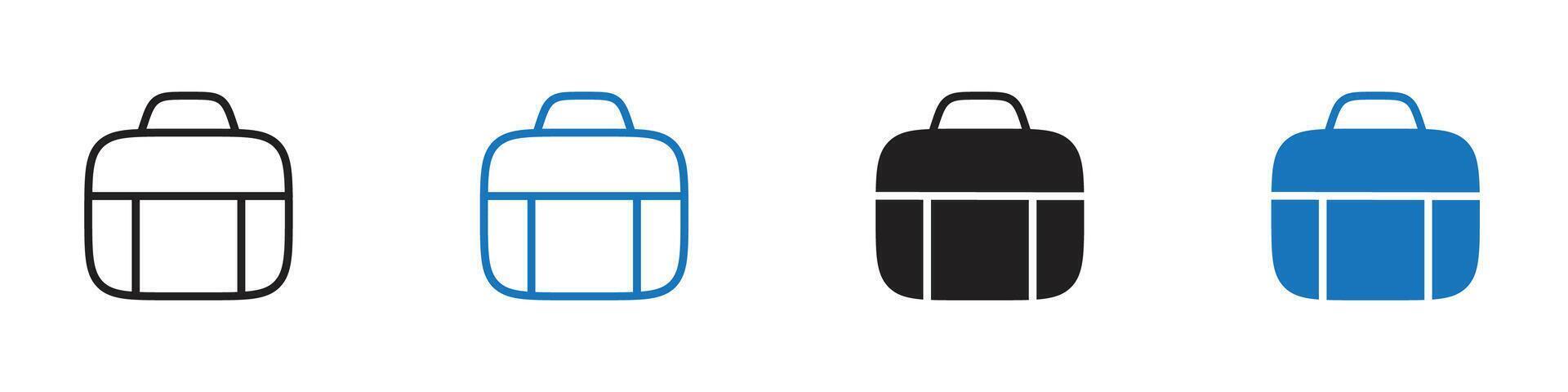 Briefcase icon set outline vector