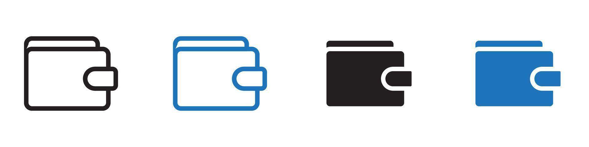 wallet icon set outline vector