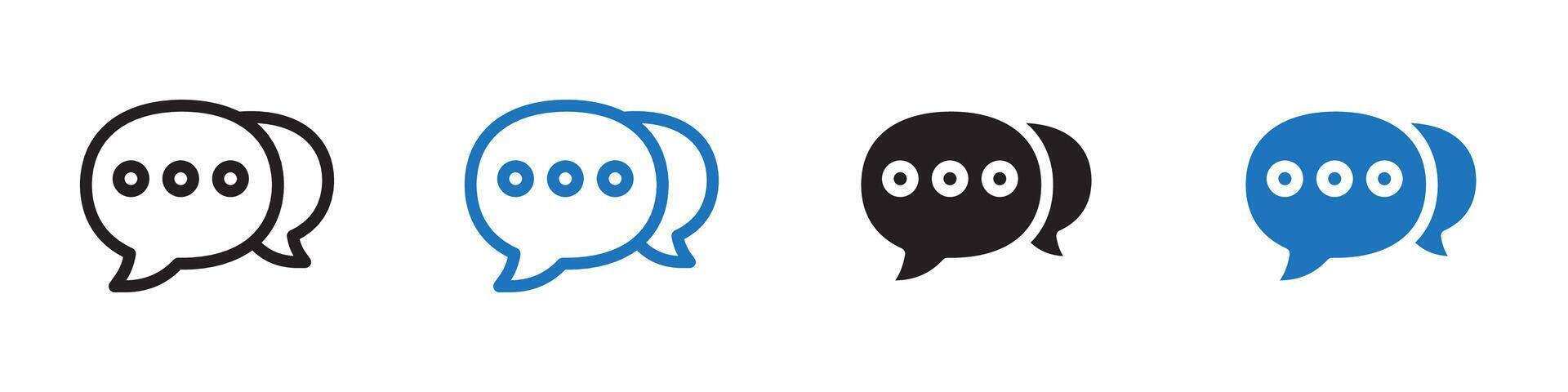 chat icon set outline vector