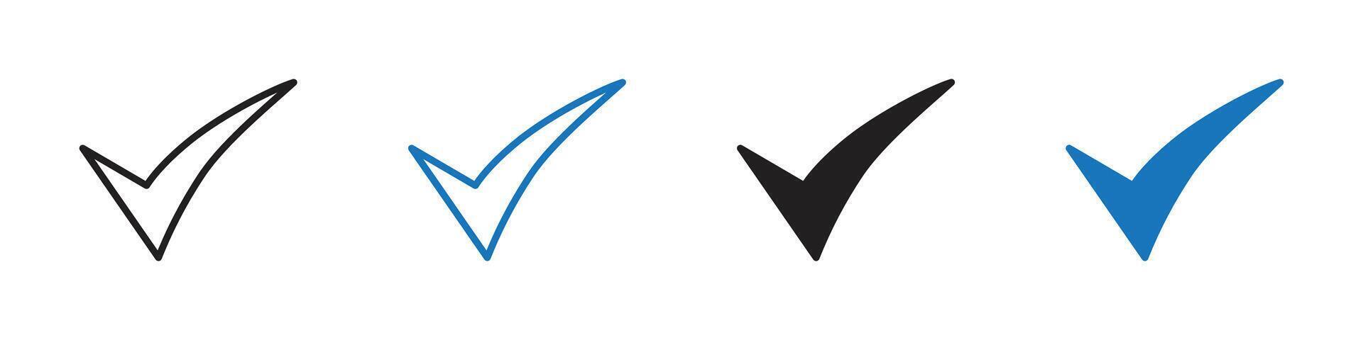 Check mark icon set outline vector