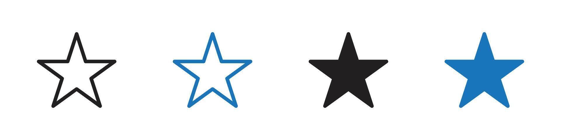 Star icon set outline vector