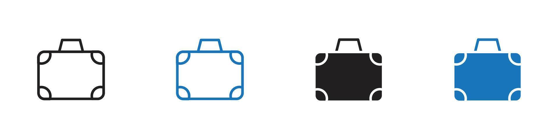 Briefcase icon set outline vector