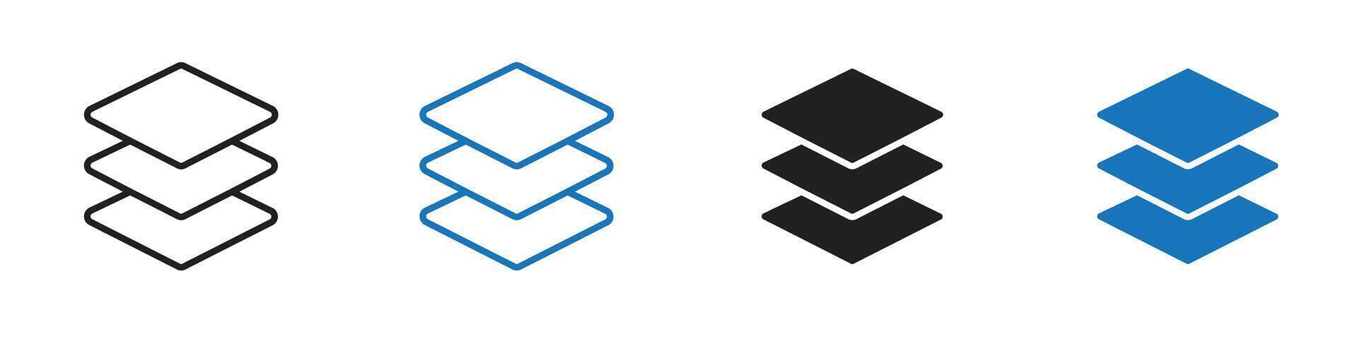 Stack icon set outline vector