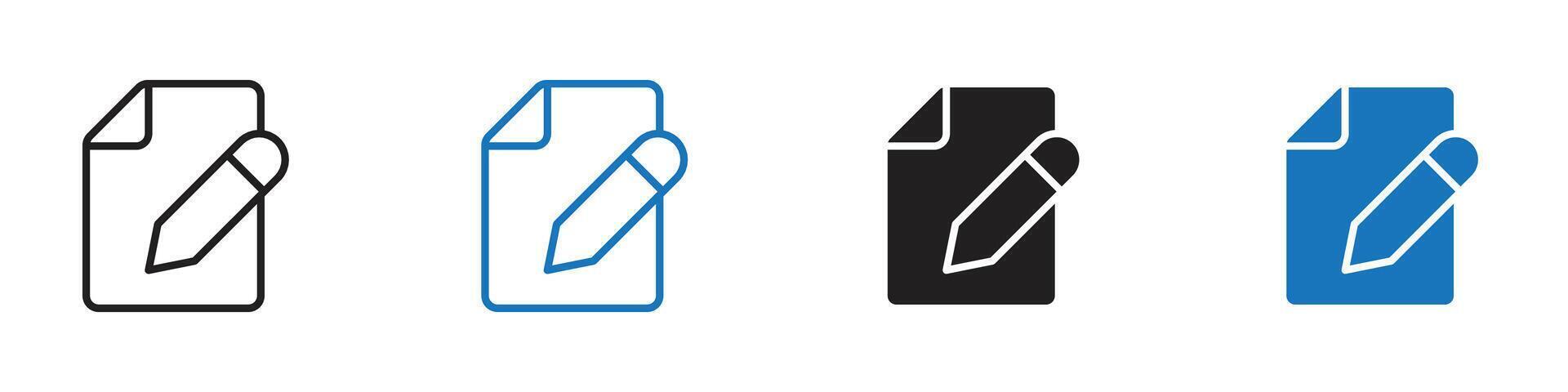 Edit icon set outline vector