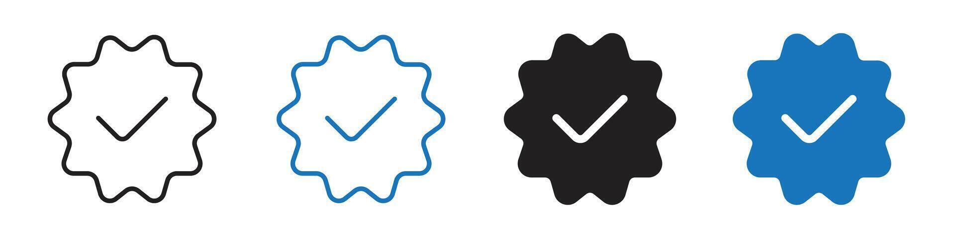 Verified icon set outline vector
