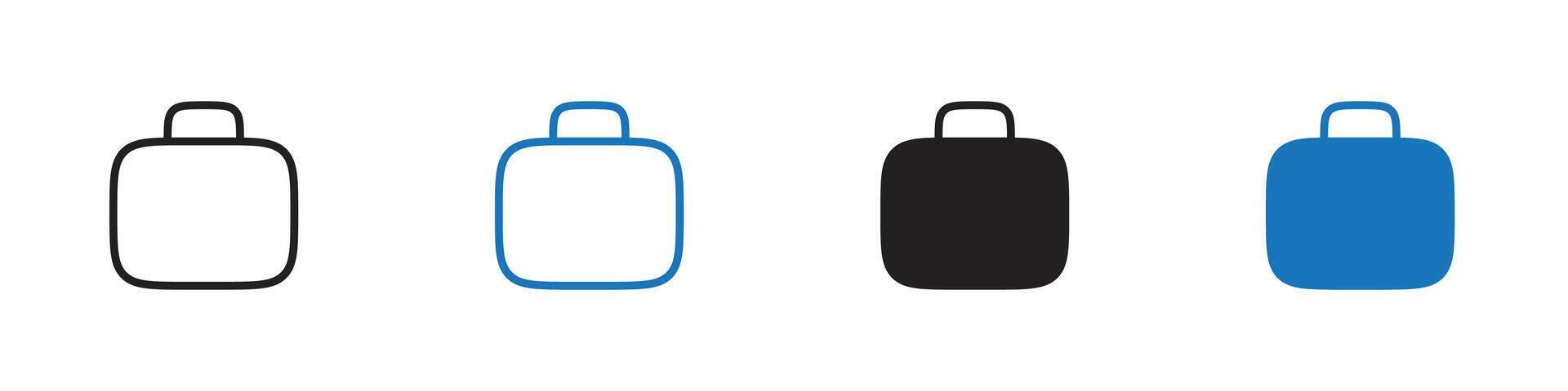 Briefcase icon set outline vector
