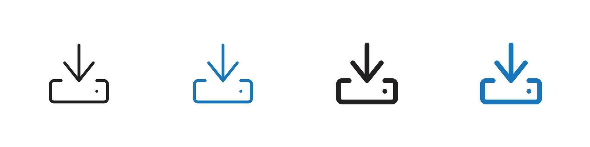 Download icon set outline vector