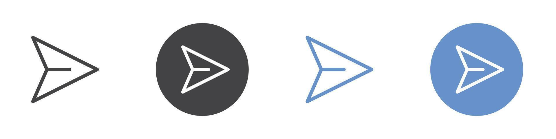 Send icon Flat set in black and white color vector