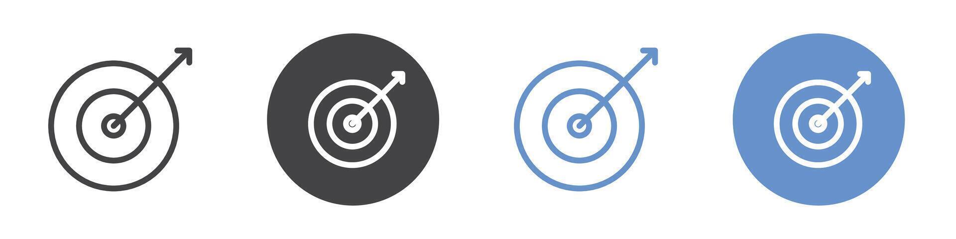 misson icon Flat set in black and white color vector