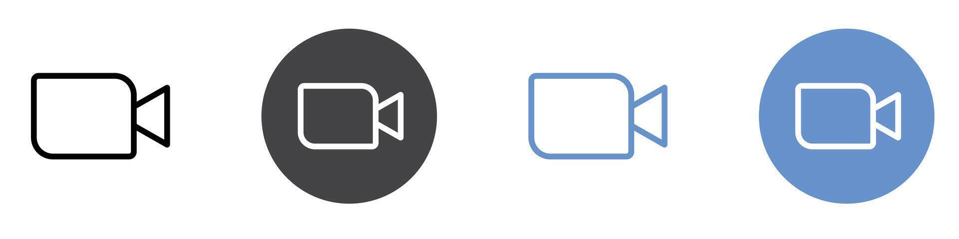 camera icon Flat set in black and white color vector