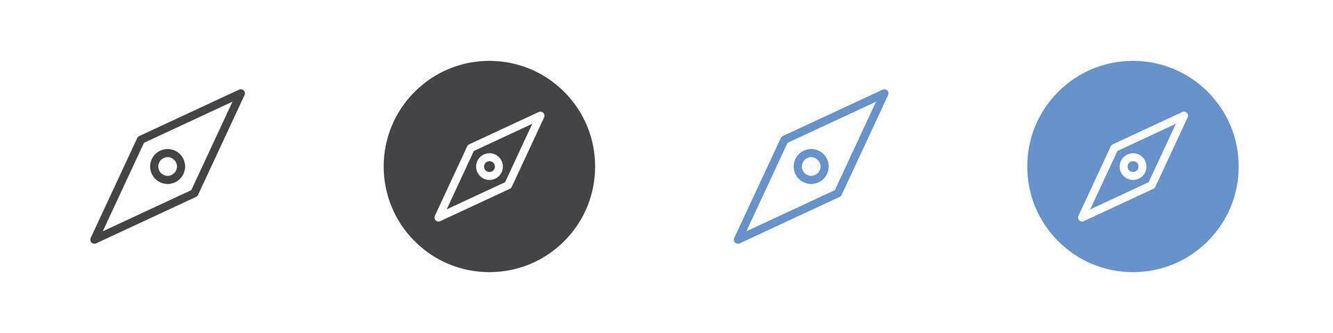 Explore icon Flat set in black and white color vector