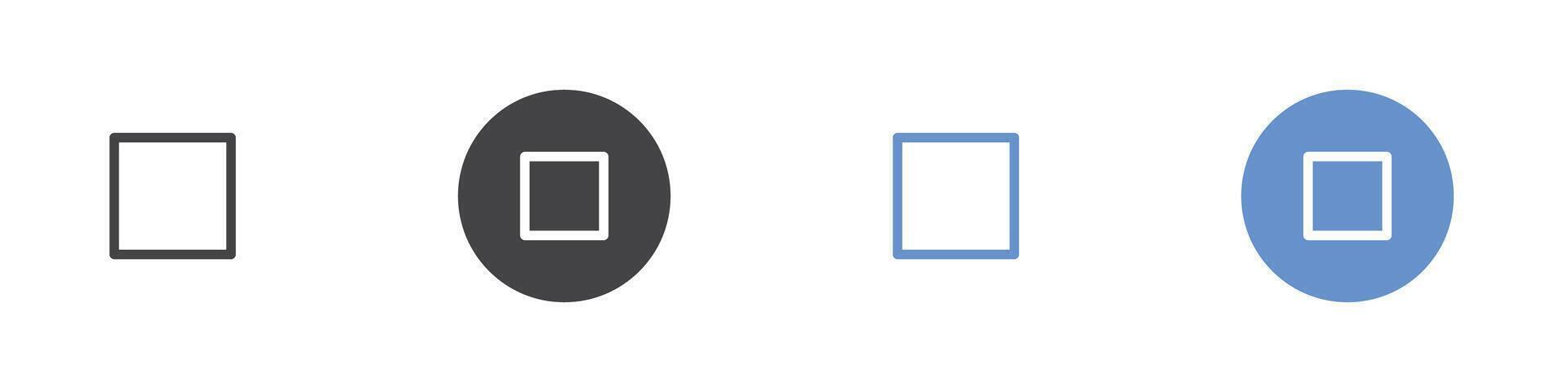 Stop icon Flat set in black and white color vector