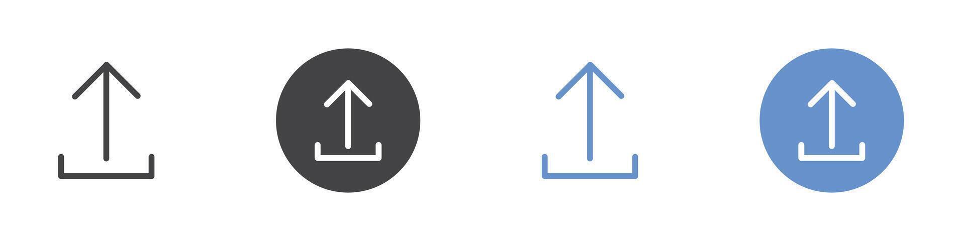 upload icon Flat set in black and white color vector