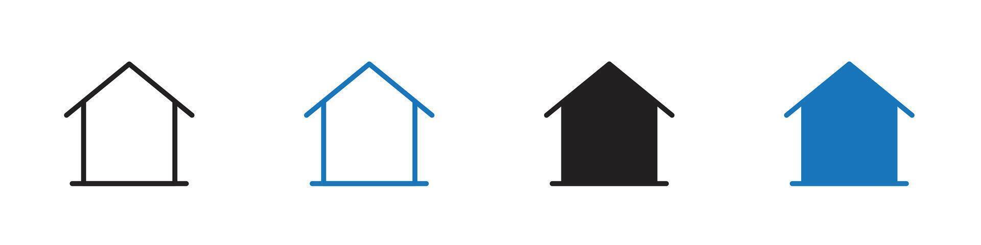 House icon set outline vector