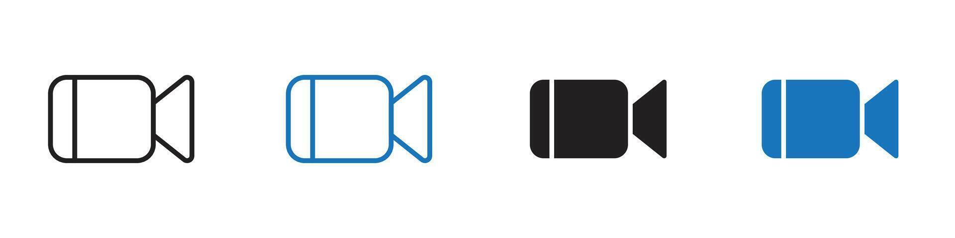 camera icon set outline vector