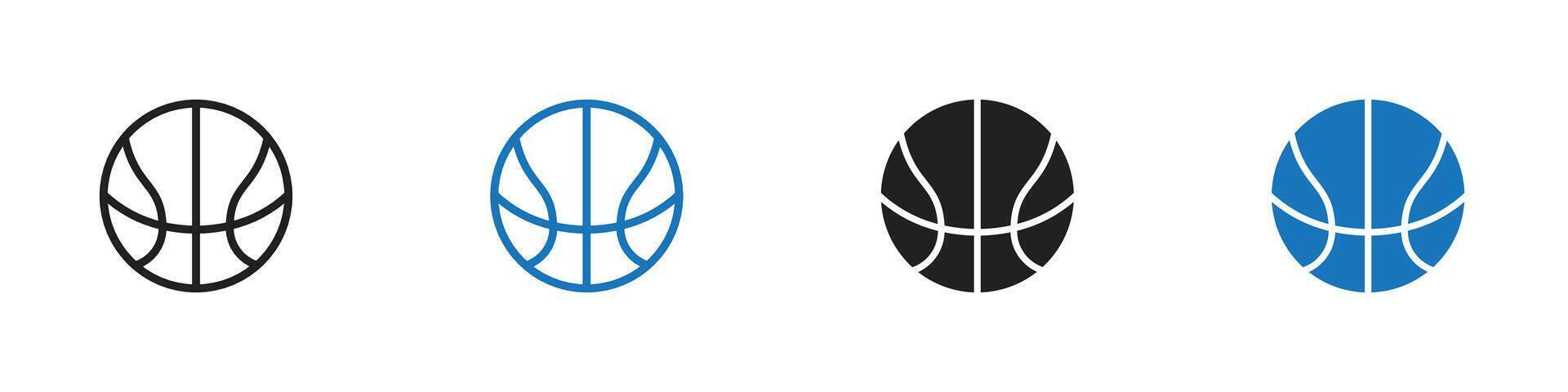Basket ball icon set outline vector