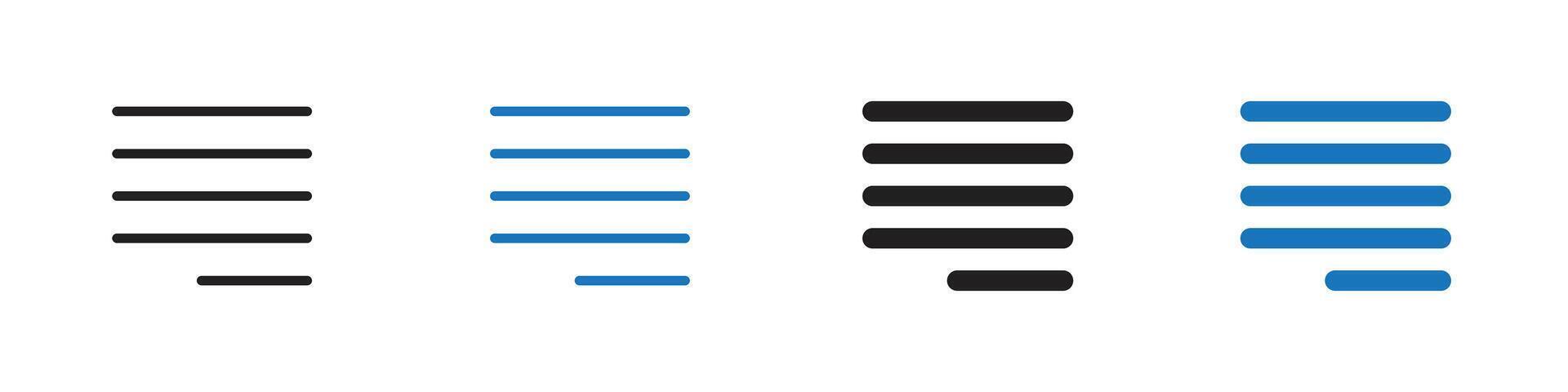 Align icon set outline vector