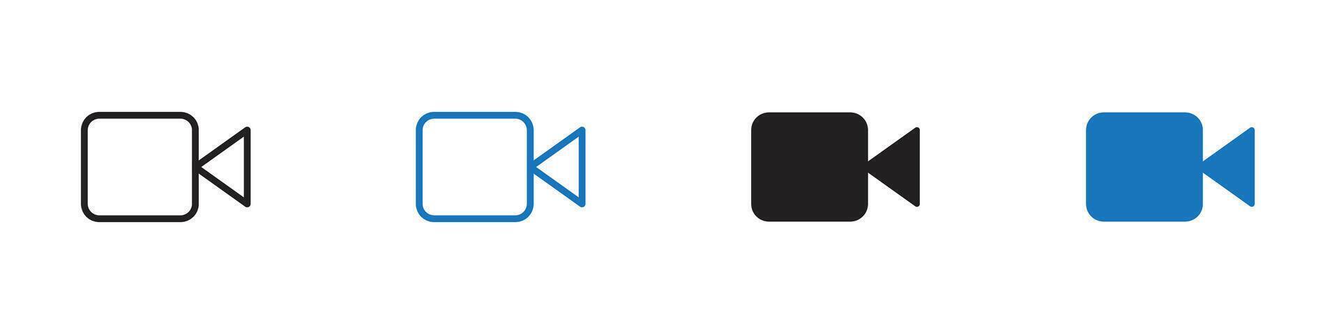 camera icon set outline vector