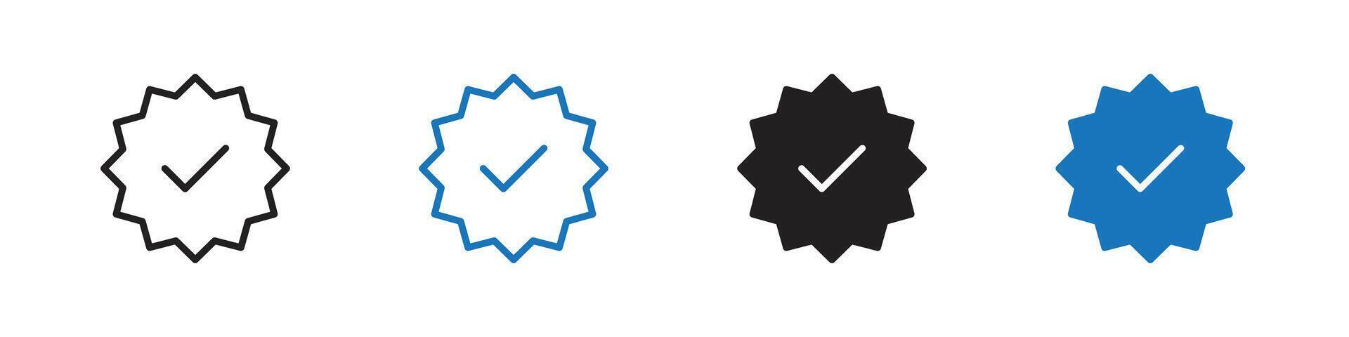 Verified icon set outline vector