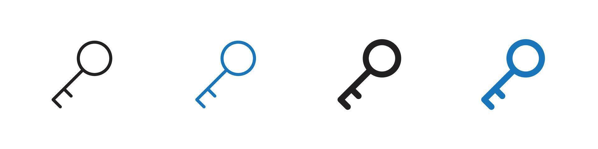 Key icon set outline vector