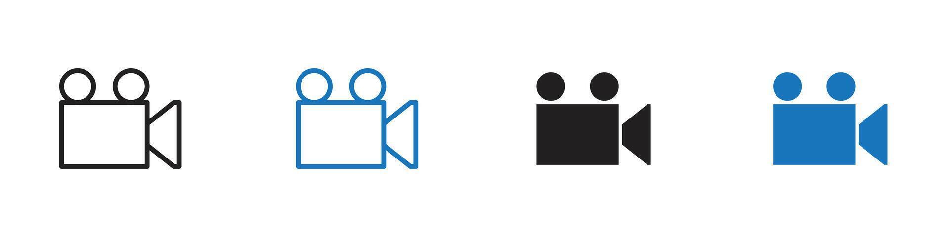 camera icon set outline vector