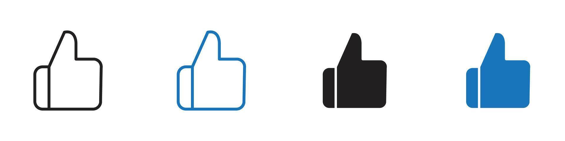 Thumbs up icon set outline vector