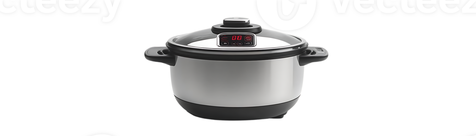 Stainless Steel Electric Rice Cooker with Transparent Background, a Digital Display for Perfect Rice Every Time png