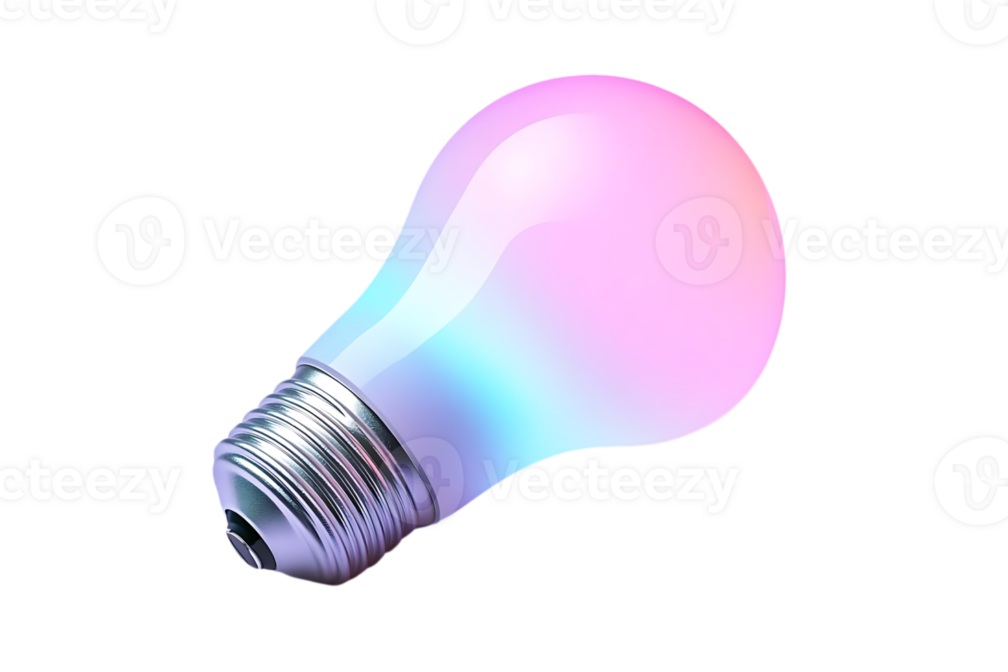 Light Bulb Emits Colorful Glow with Transparent Background png