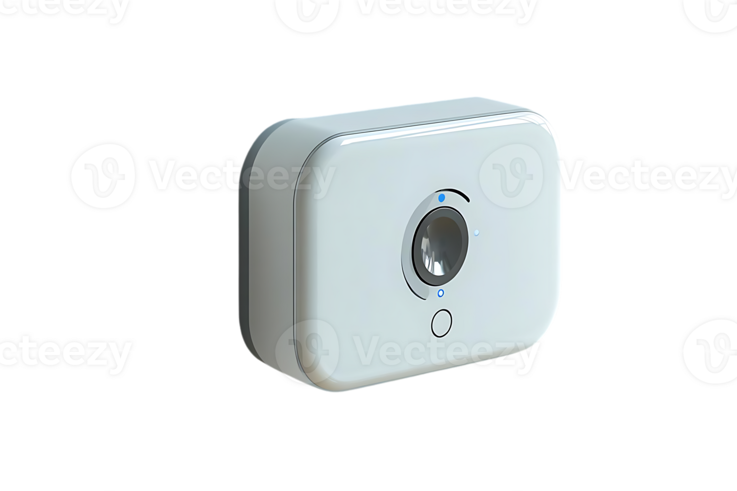 White Smart Home Security Camera with Transparent Background png