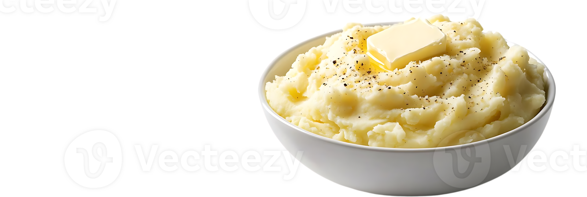 Mashed Potatoes with Butter, Pepper, and a Transparent Background png