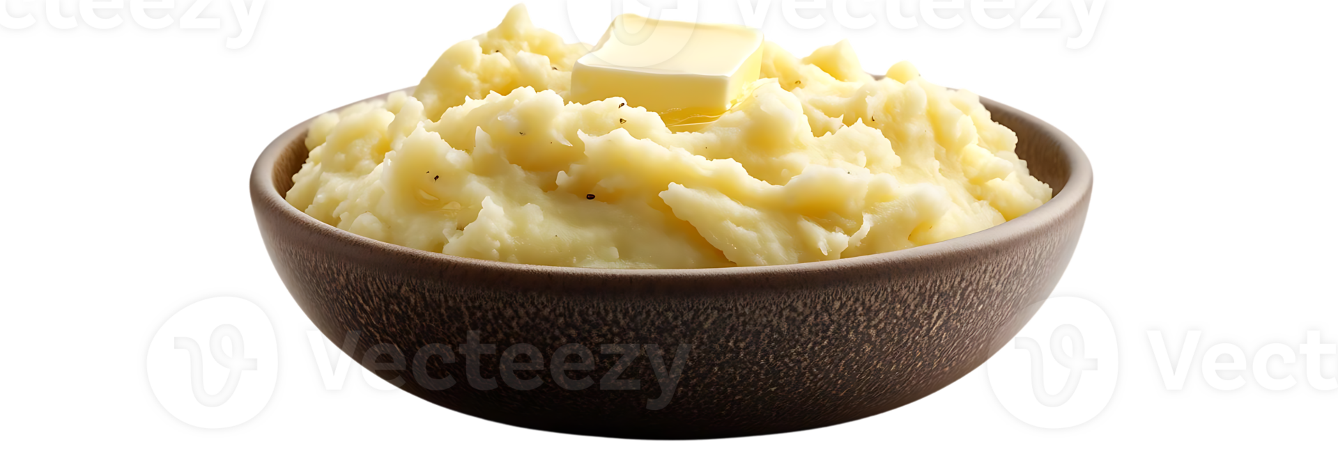 Creamy Mashed Potatoes Topped with a Pat of Butter, Perfect for Any Meal - transparent background png