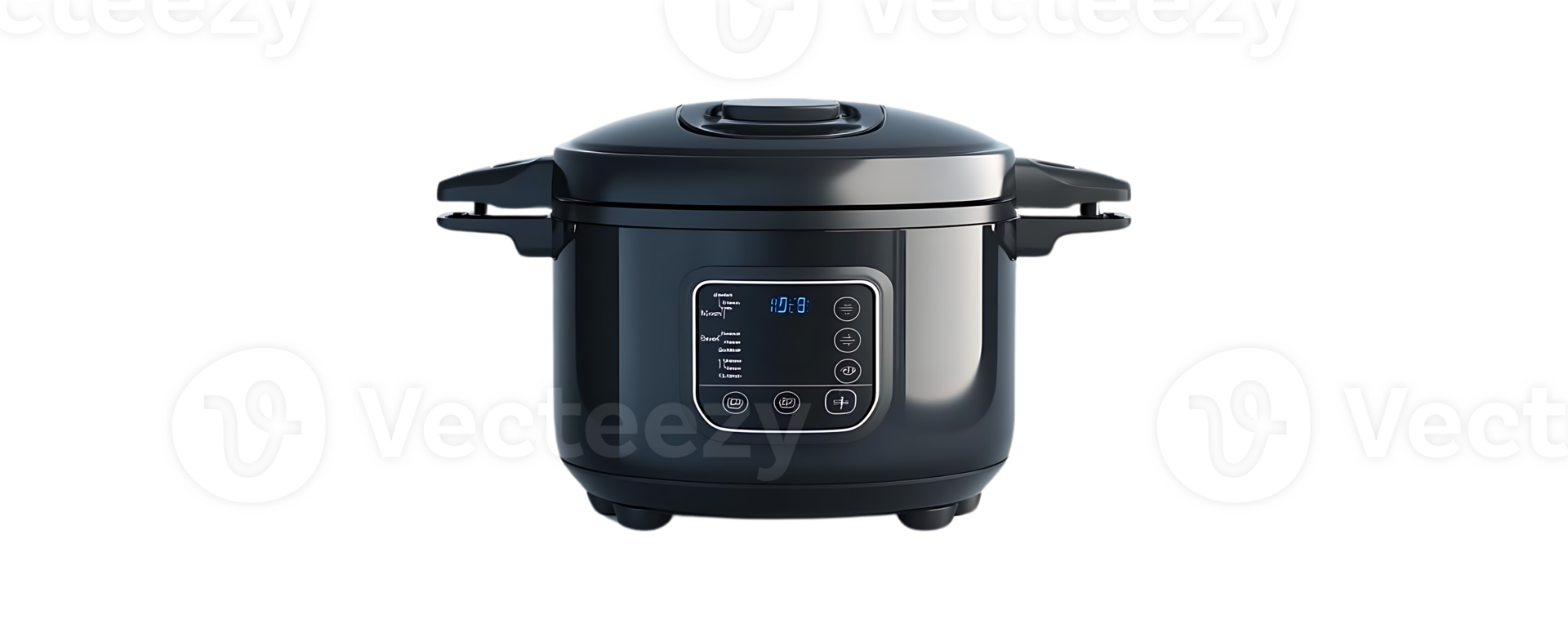 Black Electric Pressure Cooker with Transparent Background, Offers Easy and Fast Cooking for Delicious Meals png