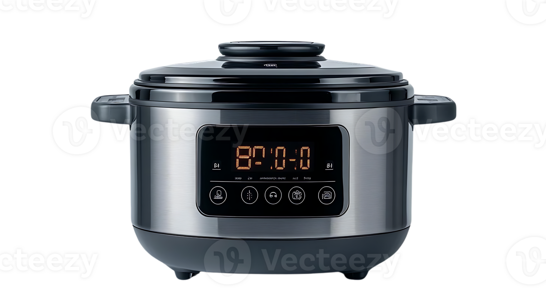 Digital Stainless Steel Electric Pressure Cooker with Transparent Background png