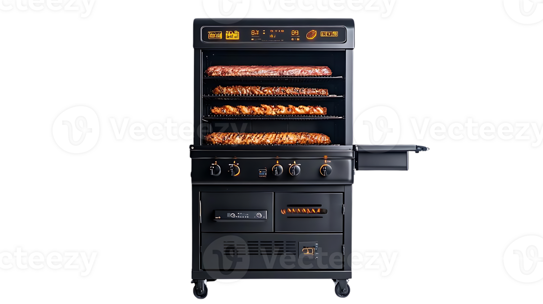 Smart Smoker with Transparent Background, Perfect for Grilling Ribs, Pork, and Brisket with a Temperature Control System png