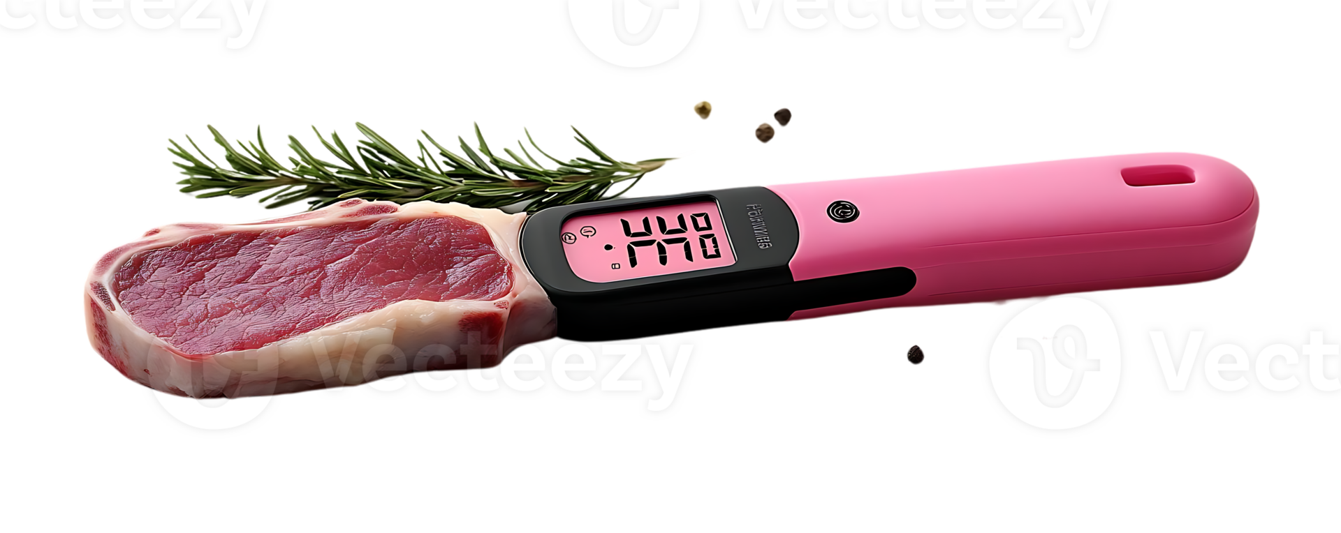 Digital Meat Thermometer Measures Steak Temperature with a Transparent Background png