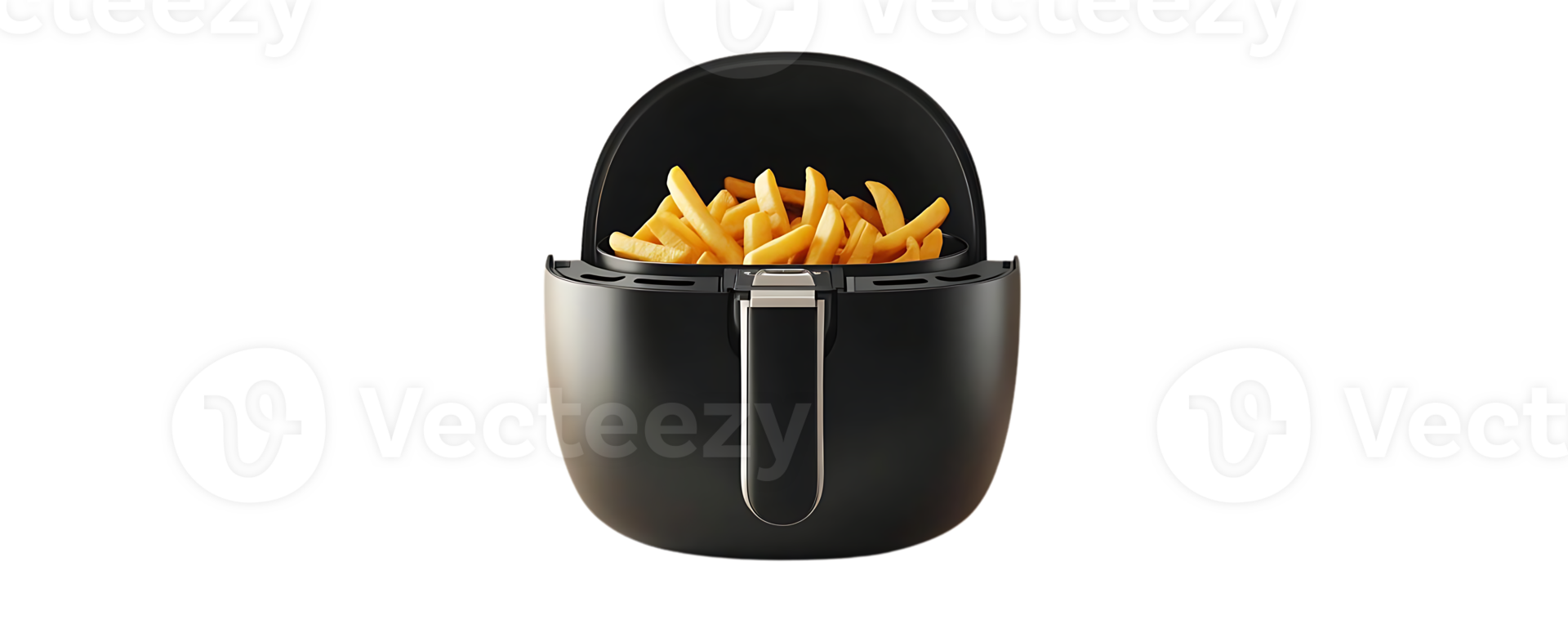 Air Fryer with French Fries Inside, Transparent Background png
