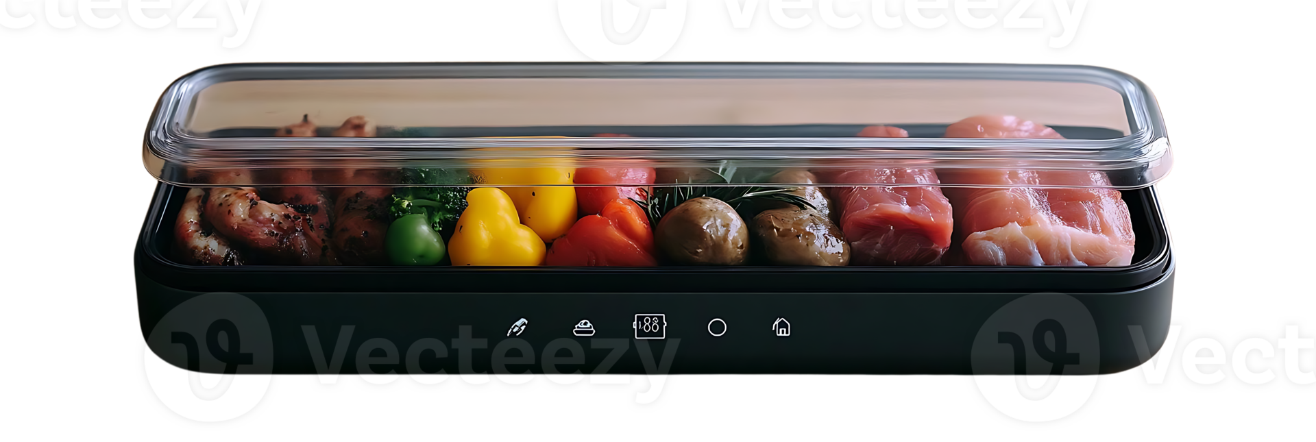Food Storage Container with Transparent Background, Modern Design for Kitchen Organization, Keeps Food Fresh and Delicious, Perfect for Meal Prep, Transparent Lid for Easy Visibility png