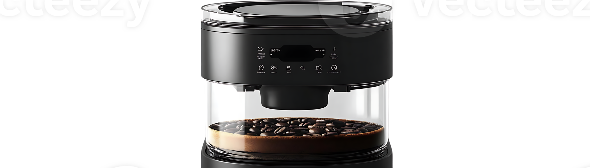 Brewing Fresh Coffee Beans with a Transparent Background  Coffee Maker,  Enjoy the Perfect Cup of Coffee with Ease, Automatic Brewing Cycle, Coffee Bean Storage. png