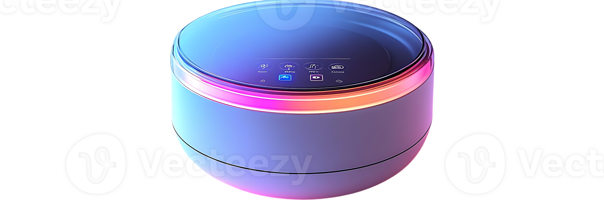 Smart Home Hub with Transparent Background, Modern Design, and Colorful Lights png