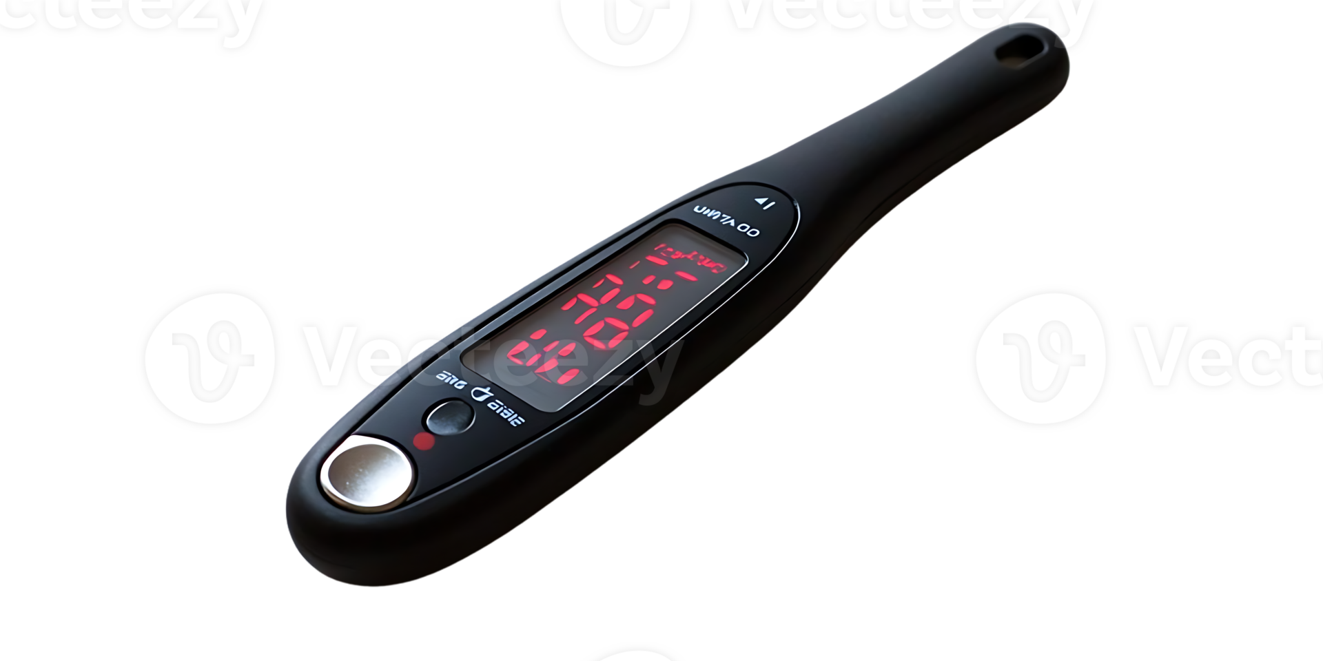 Digital Thermometer Measures Temperature with Accurate Readings on a Black Background png